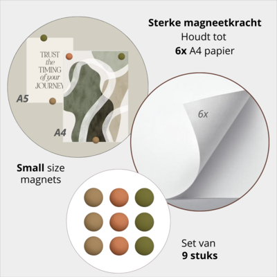 Magneetjes voor magneetbord | Set van 9