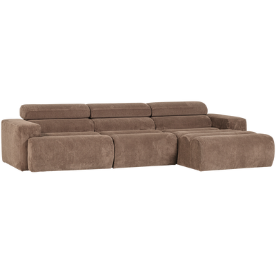 Novi chaise longue bank rechts donkerbruin melange