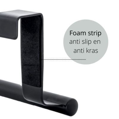 Keuken handdoekstang VALI - 36cm ZWART - Voor 1 handdoekje