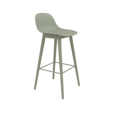Muuto barkruk met rugleuning Fiber Bar Stool Wood Base