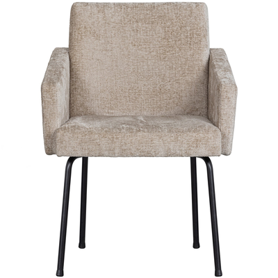 Mount eetkamerstoel met armleuning 3d chenille middenbruin