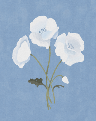 Poster White on Blue by Goed Blauw