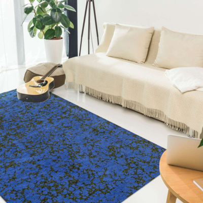 Eigentijds Cloud vloerkleed met interlaced patroon in blauw en groen