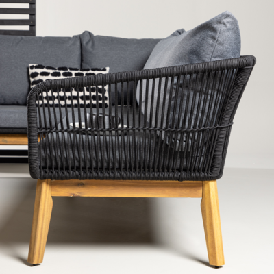 Tuin loungeset grijs Pam - met zitkussens