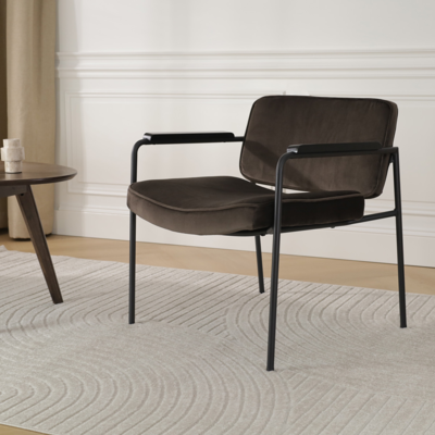 Velvet fauteuil Bibi - met armleuningen