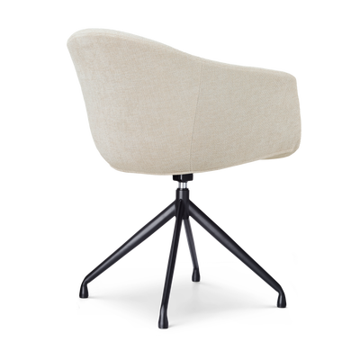 Draaibare eetkamerstoel Nola-Otis - zwart onderstel