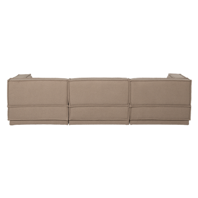 Manu chaise longue bank rechts velvet bruin [fsc]