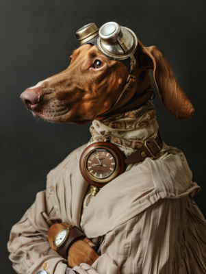 Canvas schilderij van een Vizsla hond 60x80 cm