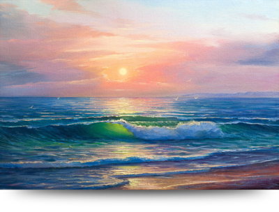 Schilderij Zonsondergang op het strand canvas