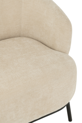 Loungestoel Mars populierenhout/schuim Beige 