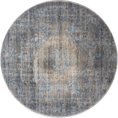 Vloerkleed Madel rond groen/blauw