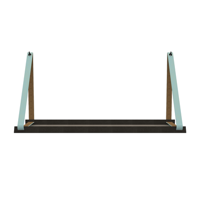 Stalen wandplank 70x20cm - incl. leren plankdragers