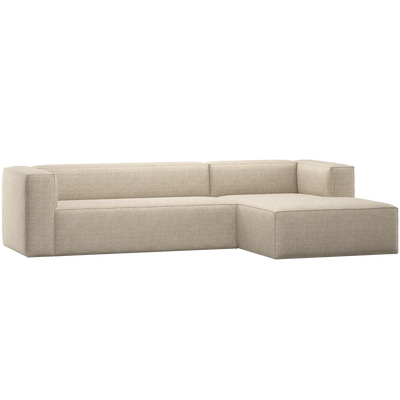 Bean hoekbank rechts chenille velvet taupe