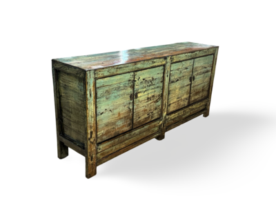 Dressoir 4 deurs blauw/groen lak