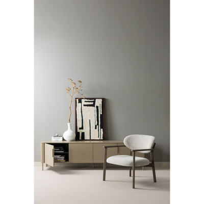 Udar fauteuil naturel met houten frame naturel