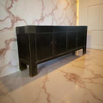 Dressoir zwart 4 deur noppen beslag