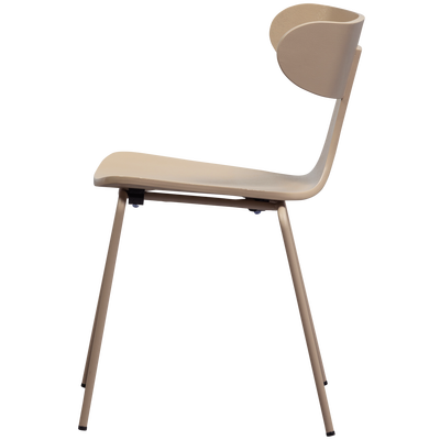 Form houten stoel met metalen poot naturel