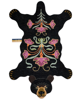 Doing Goods Blooming Black Bear Rug XL