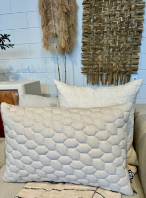 Kussen cells off white herringbone