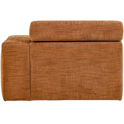 Novi chaise longue element arm rechts boucle karamelbruin