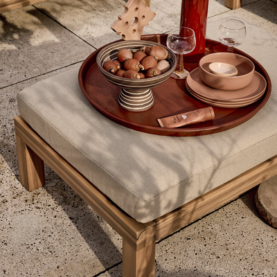 Relax tuin hocker/bijzettafel acaciahout naturel/zand [fsc]
