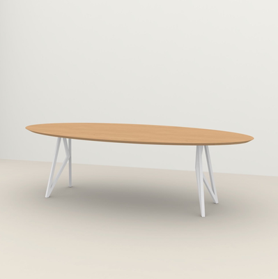 Studio HENK tafel Butterfly Ovaal - wit frame, hardwax light 3041