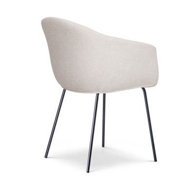 Eetkamerstoel Nora-Otis gestoffeerd - zwart onderstel - met armleuningen