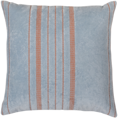 Laon kussens velvet naturel/blauw - set van 3