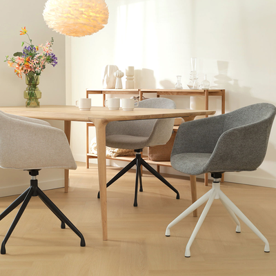 Draaibare eetkamerstoel Nola-Otis - zwart onderstel