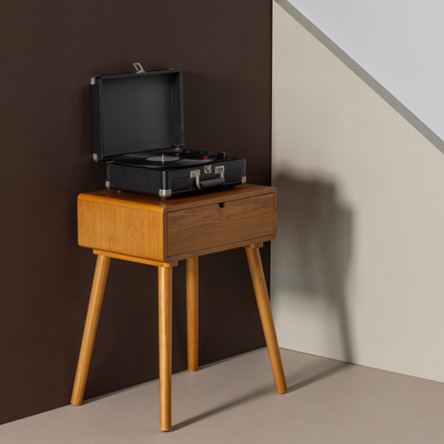Nelo nachtkastje/bijzettafel hout bruin [fsc]