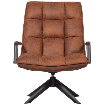 Jouke draaifauteuil met armleuning leerlook cognac [fsc]