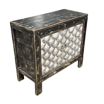 Onderkast 2deur zwart/wit schub uniek