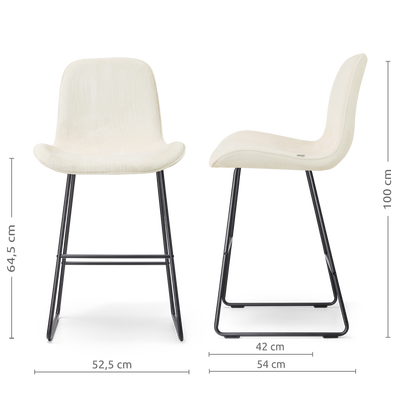 Barkruk Nino-Fé stof zwart onderstel