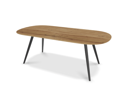 They &amp; Me eettafel Joy – plat ovaal – eiken rustiek olie - onderstel RAL9017 verkeerszwart