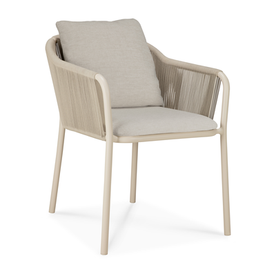 Capitan outdoor stoel sand & koord met armleuning