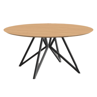 Studio HENK tafel Butterfly Rond QuadpodXL - zwart frame, hardwax light 3041