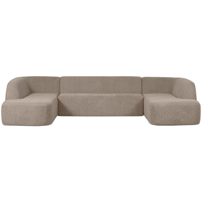 Sloping u-vorm bank off white melange