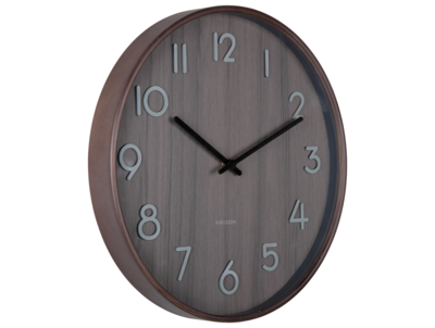 Wandklok Pure large lindehout bruin