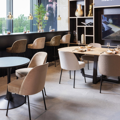 Vogue eetkamerstoel structure velvet brass