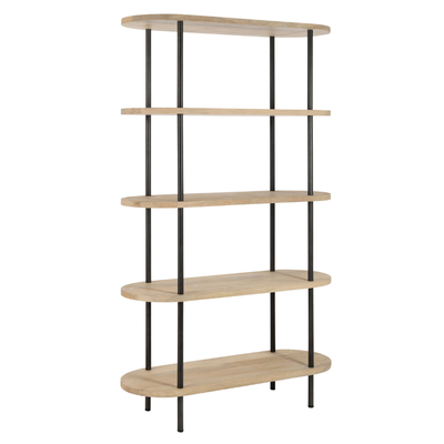 Rek Eli 5 planken mangohout/staal Naturel