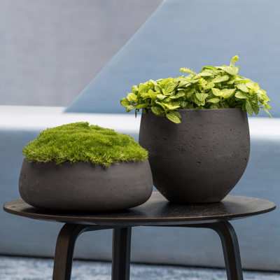 Plantenpot Milo antraciet (set van 2)
