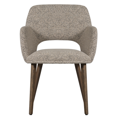 Murat eetkamerstoel taupe met houten poot naturel