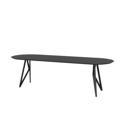 Studio HENK tafel Butterfly Plat ovaal - zwart frame, zwarte beits