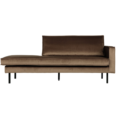 Rodeo daybed rechts ribstof bruin