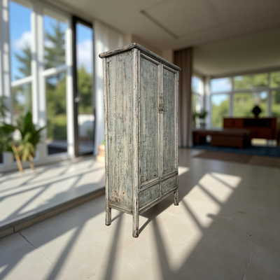 Kast 2deur 2la blauw uniek