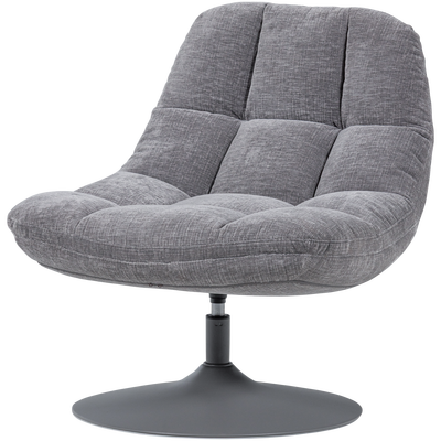 Elvi draaifauteuil chenille structuur lichtgrijs