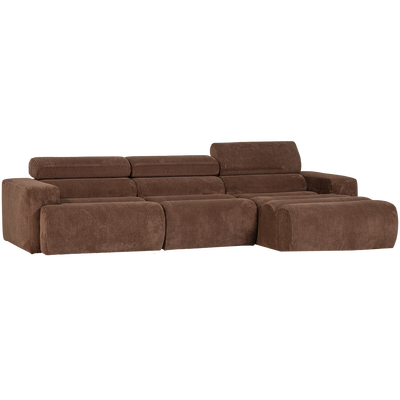 Novi chaise longue bank rechts donkerbruin melange