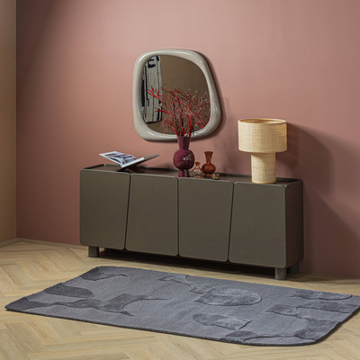 Livo vloerkleed viscose/wol grijs 170x240 cm