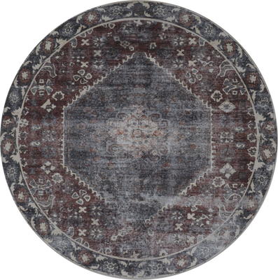 Vloerkleed Madel Rond Rood/Blauw