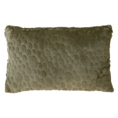 Kussen bont suede dot olijf